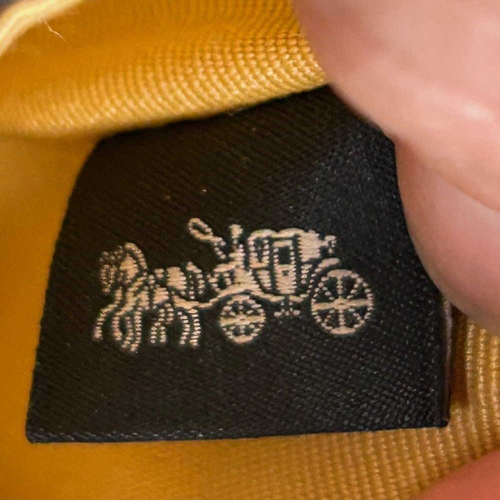 Coach Corner Zip Wristlet Signature Canvas Brown Ochre Yellow F58035 - Picture 10 of 10